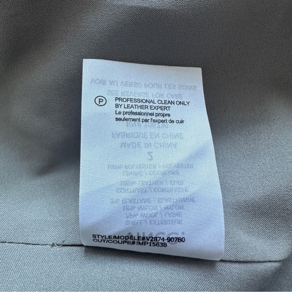 VINCE Womens Blazer Size 2 Heather Gray Black Leather Sleeves Shawl Collar NWOT - Picture 8 of 16